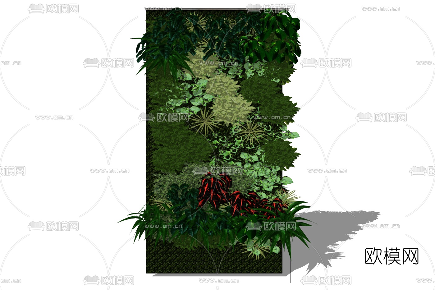 现代植物墙免费su模型下载
