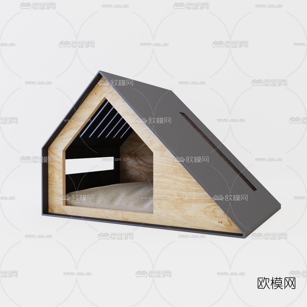 现代实木宠物屋3d模型