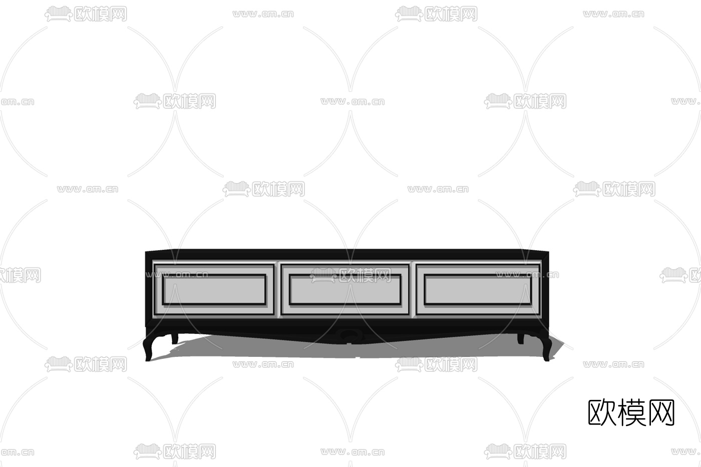 简欧电视柜免费su模型下载