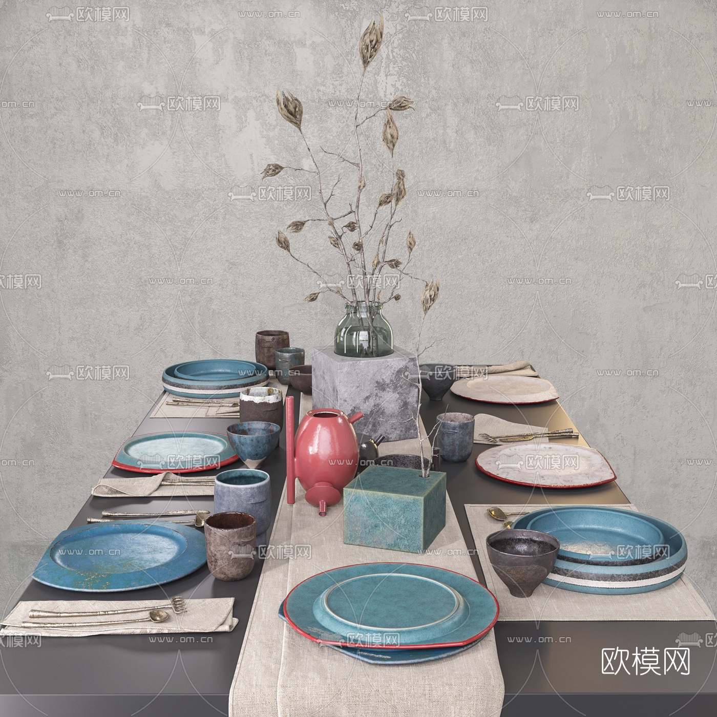 工业风刀叉餐具3d模型下载