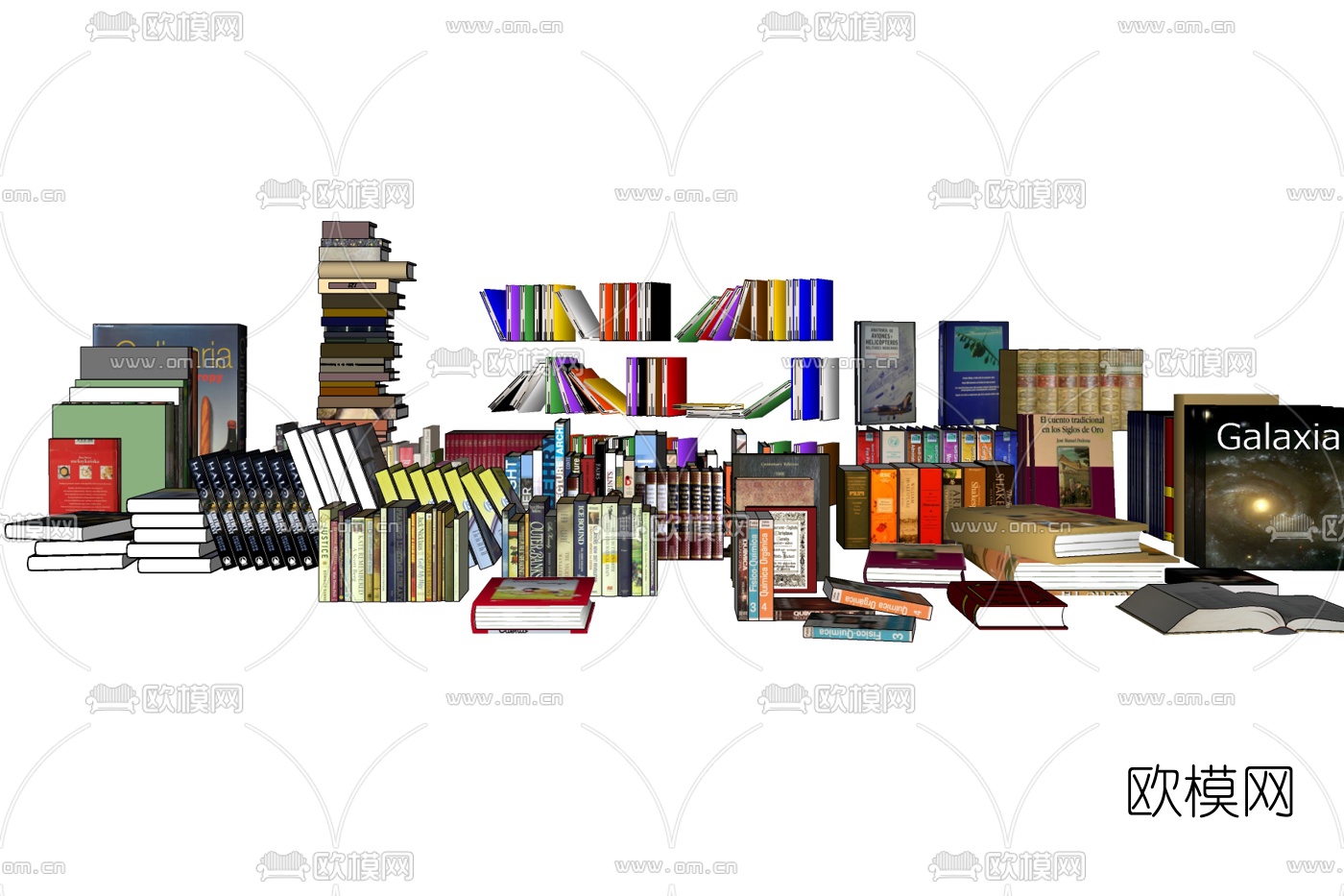 现代书籍免费su模型下载