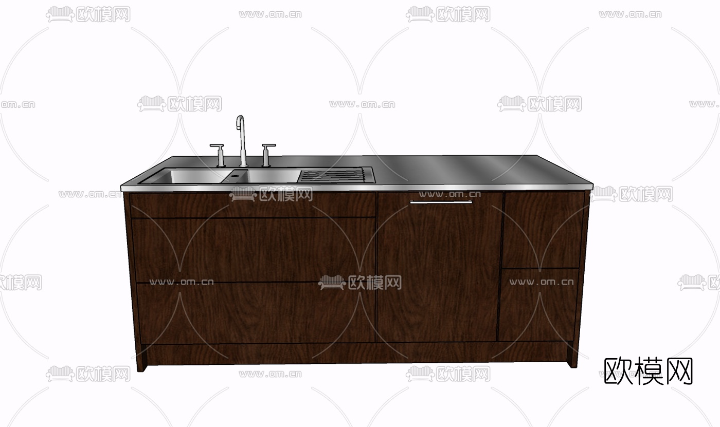 现代实木浴室柜免费su模型下载