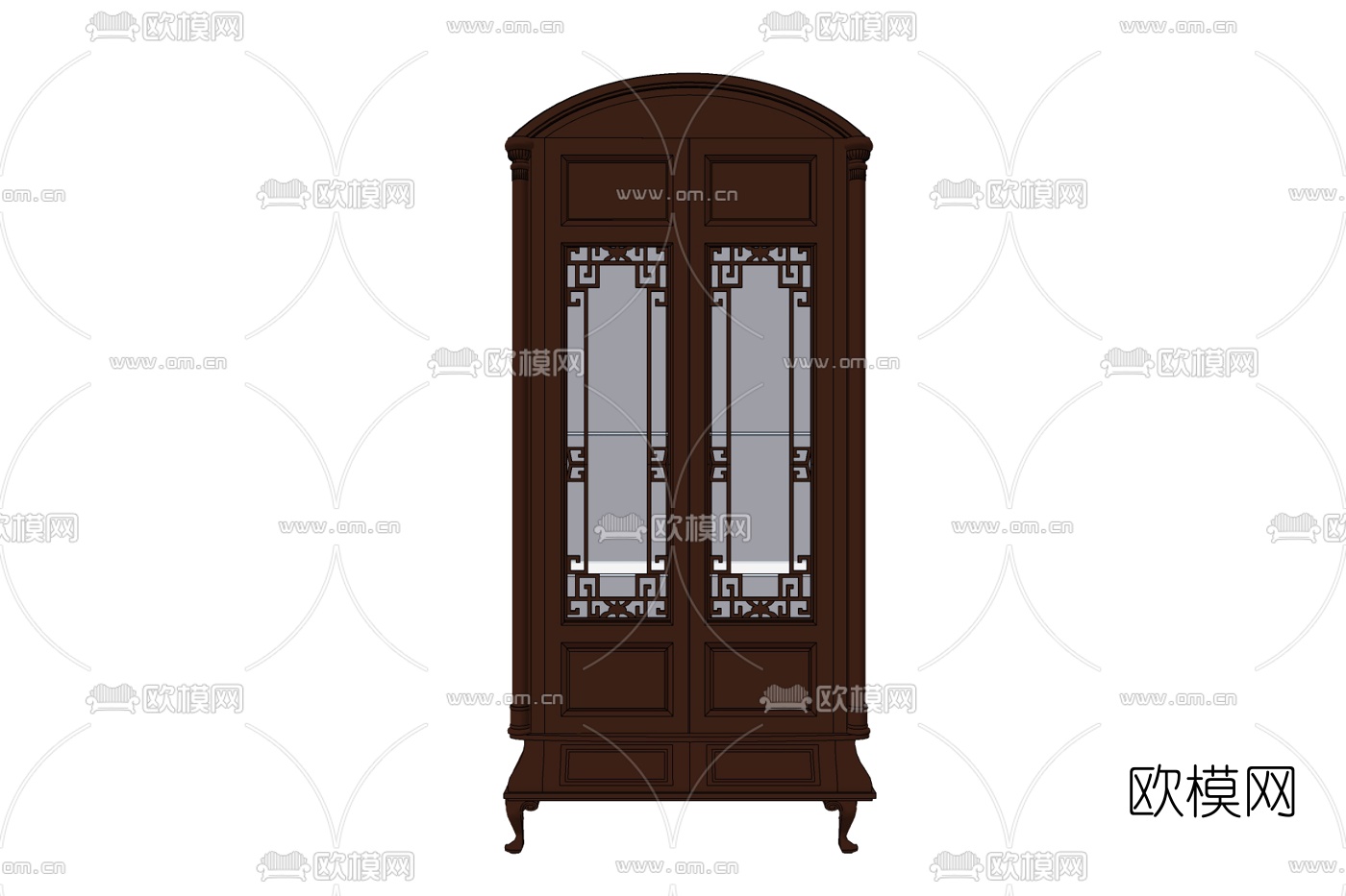 欧式实木装饰柜免费su模型下载