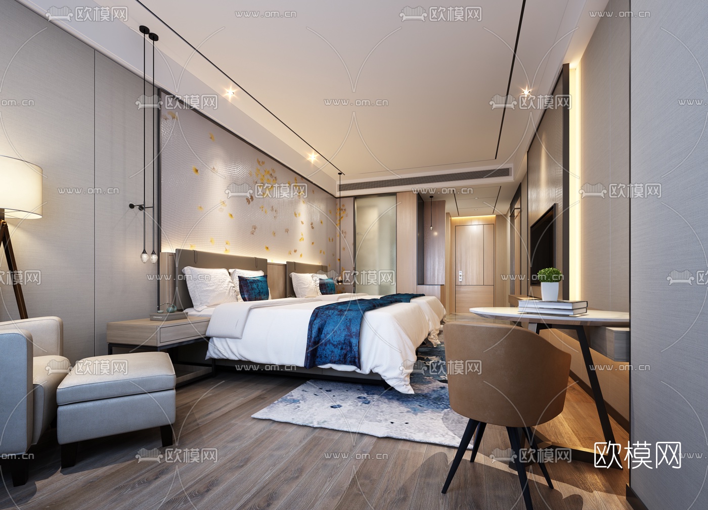 现代酒店客房免费3d模型