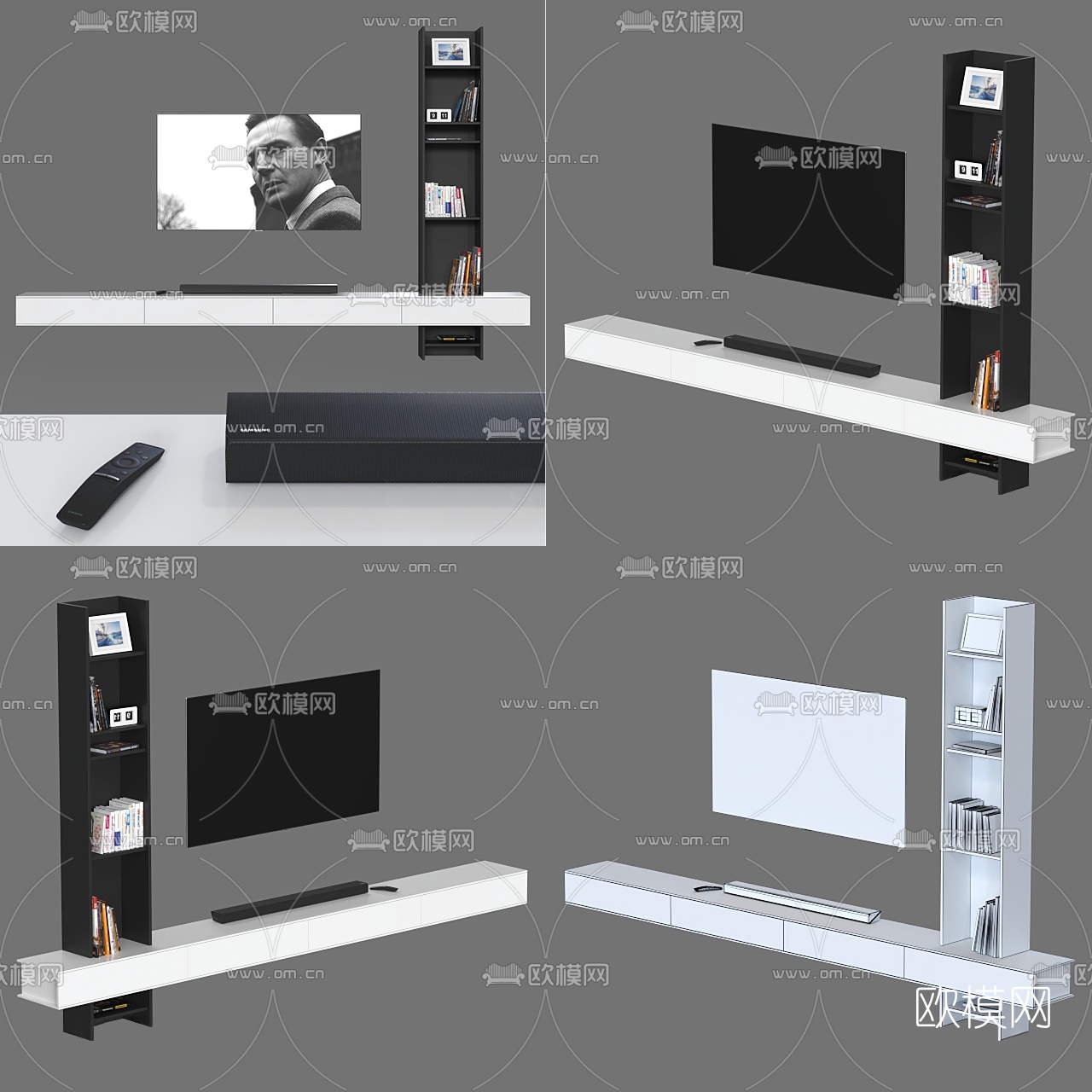现代简约电视柜3d模型