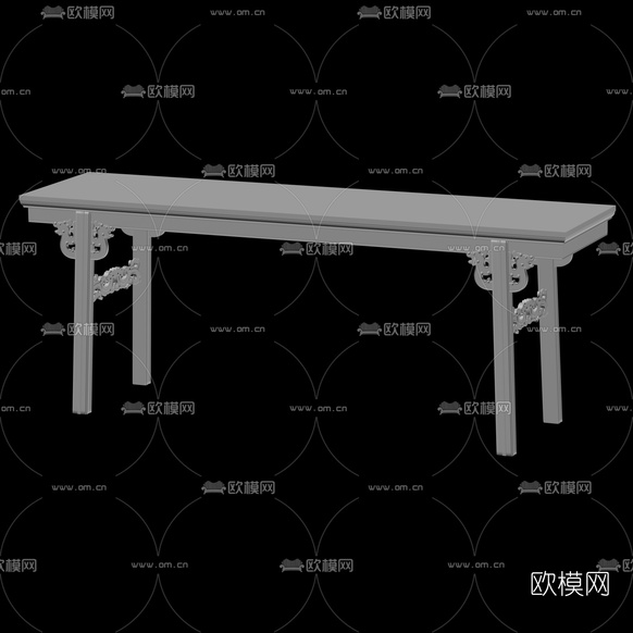 中式红木条案3d模型下载(渲染图4)