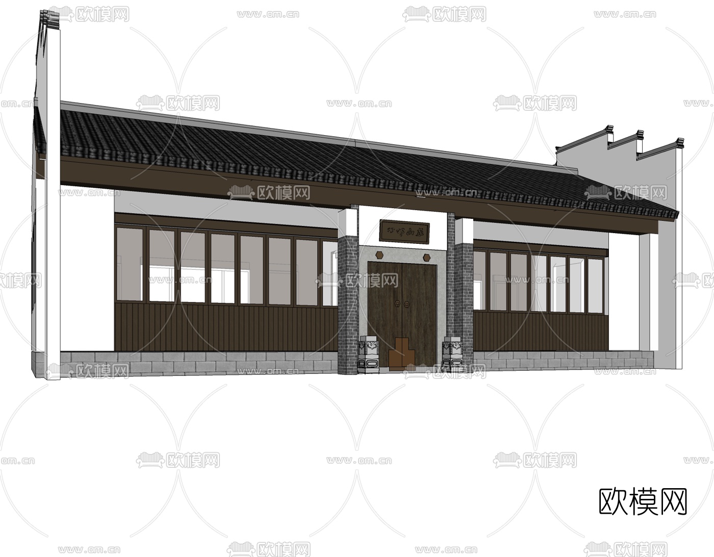 中式古建殿宇免费su模型下载
