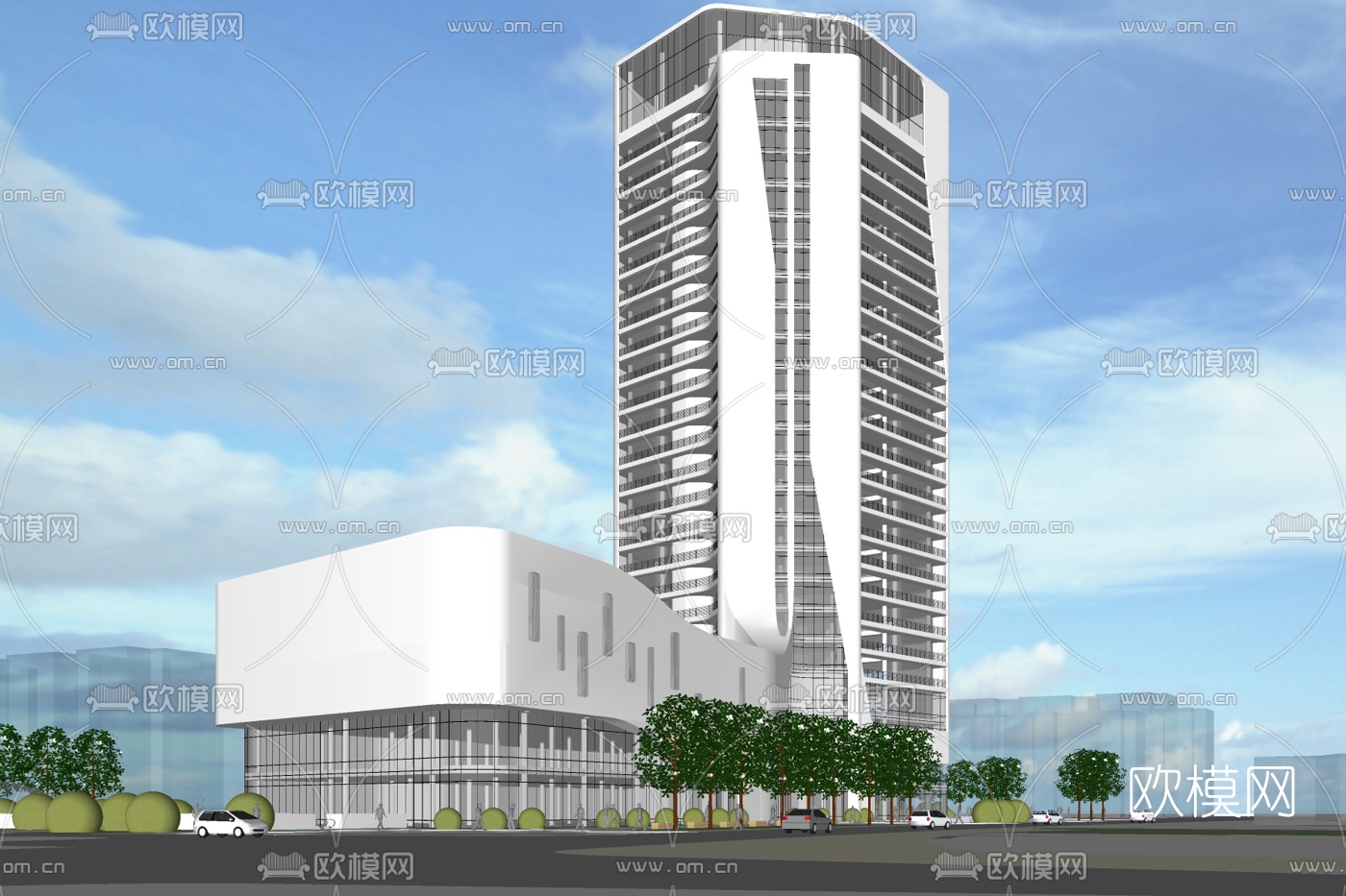 现代酒店免费su模型下载