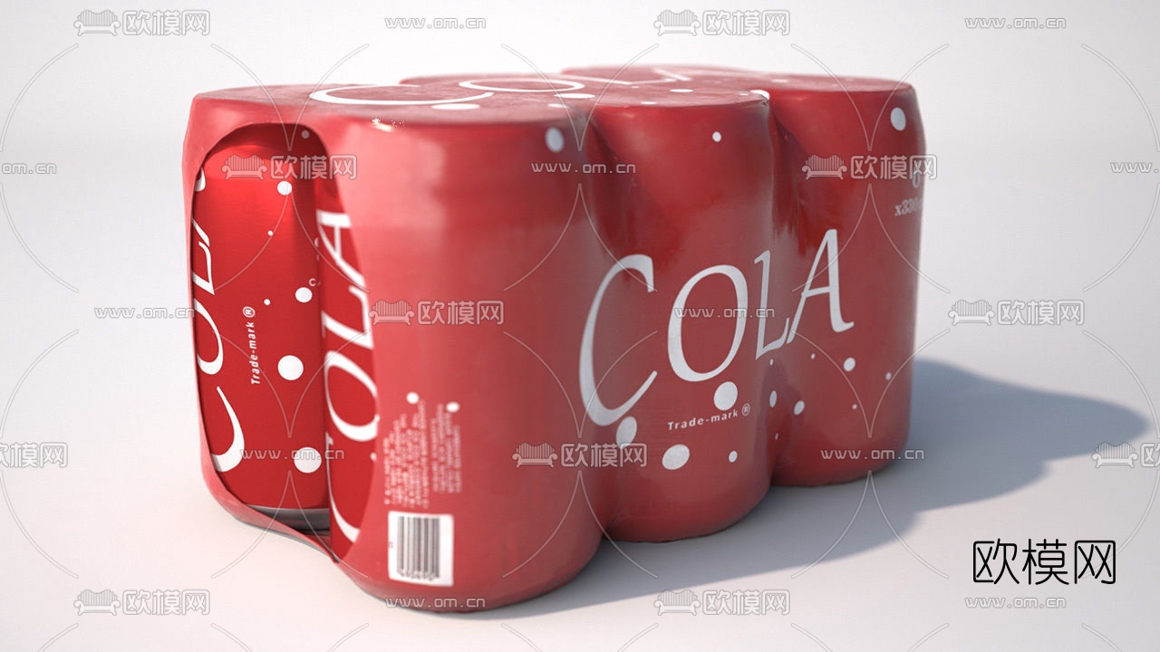 现代罐装可乐苏打水啤酒饮料3d模型