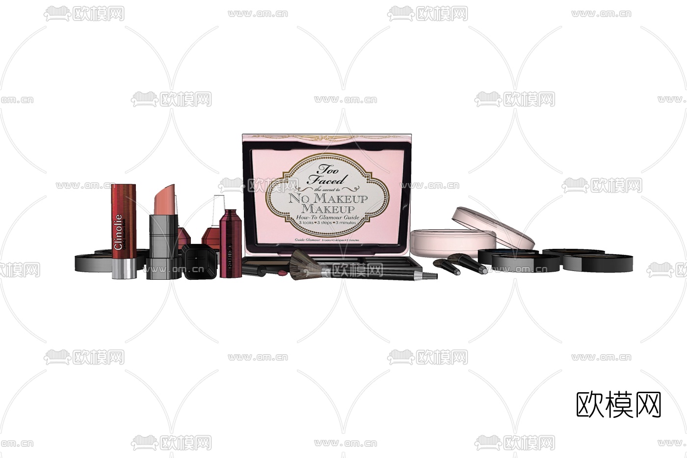 现代化妆品组合免费su模型下载