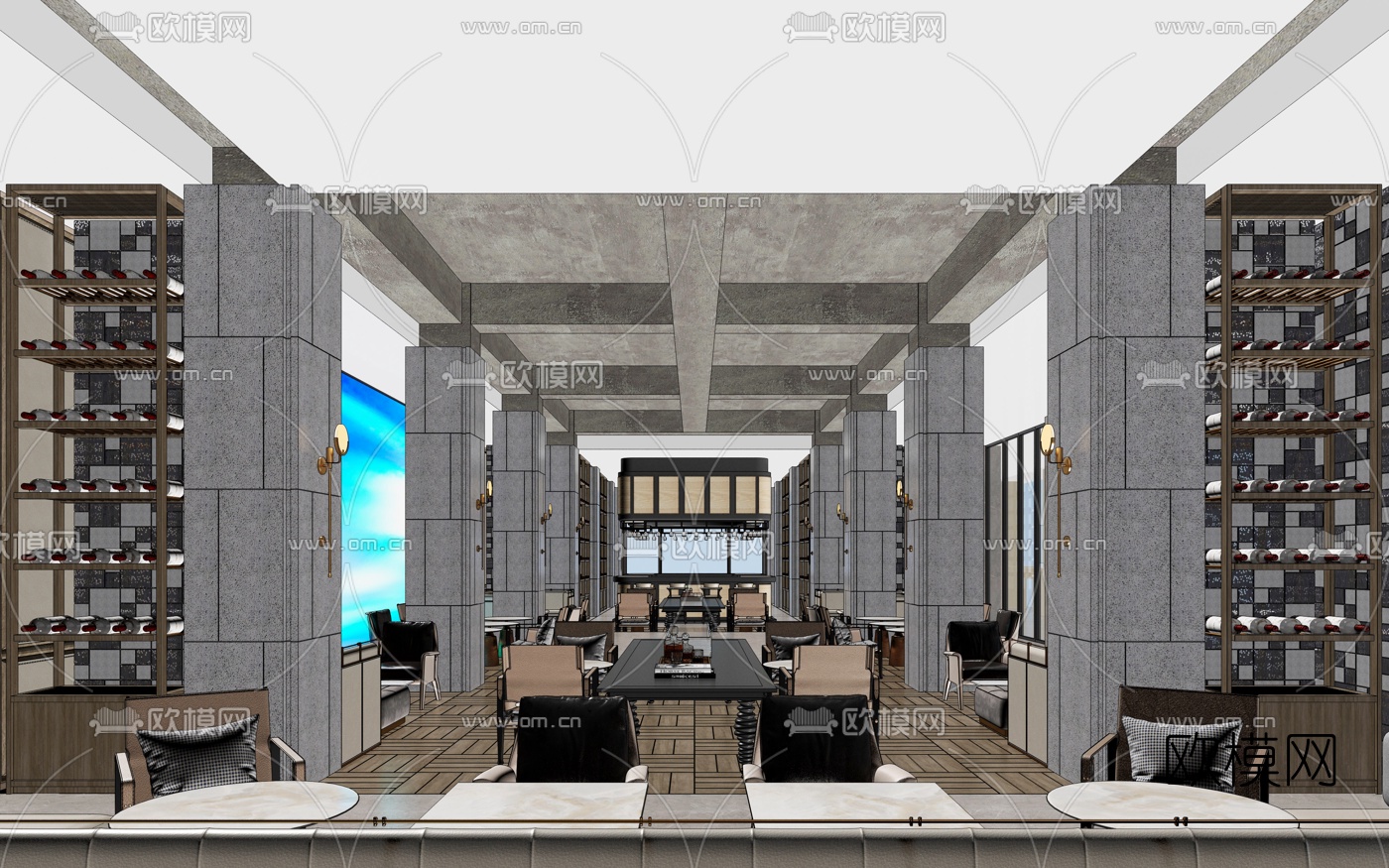 现代清吧酒吧3d模型