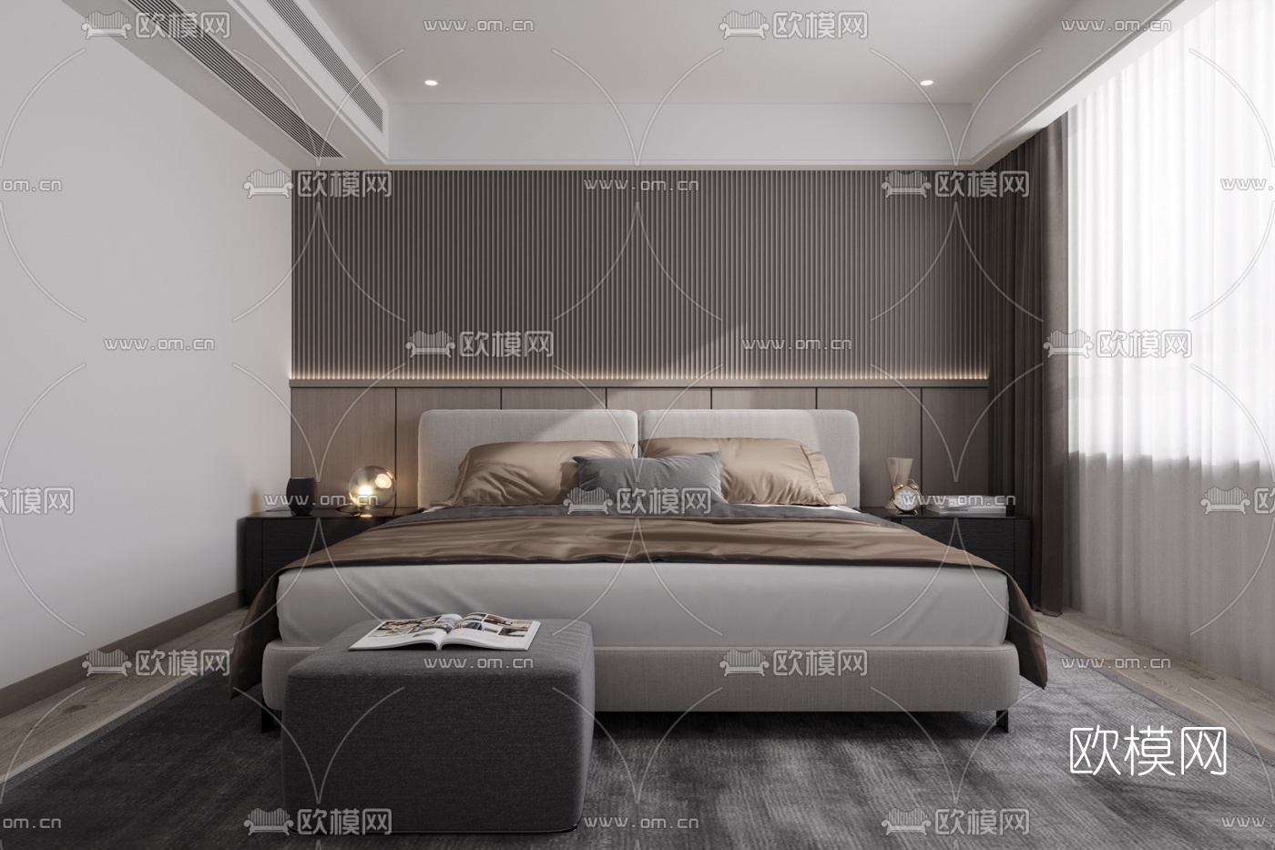 现代简约卧室3d模型