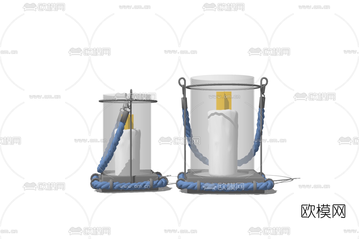 现代烛台灯组合免费su模型下载