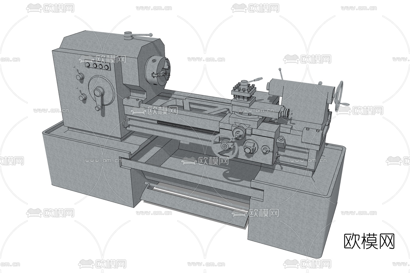 工业风切割机床免费su模型下载