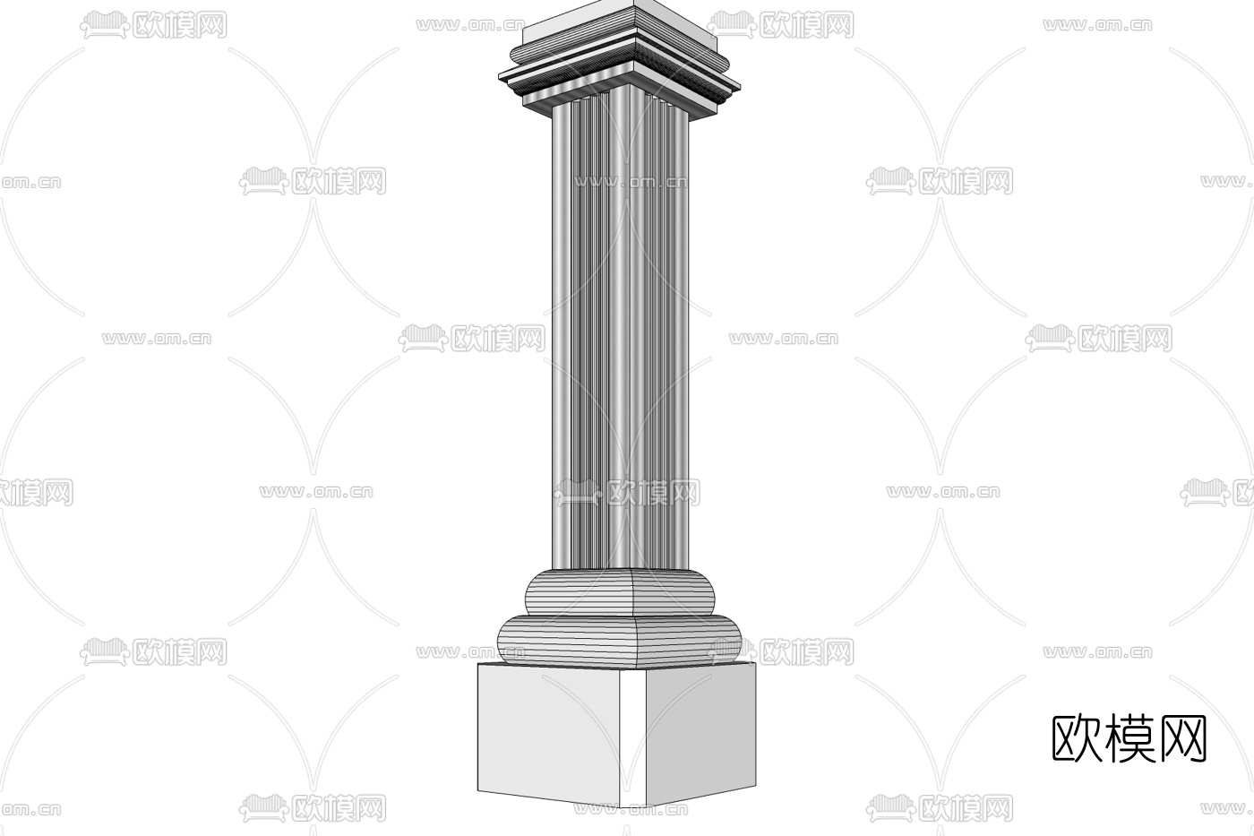 简欧罗马柱免费su模型下载