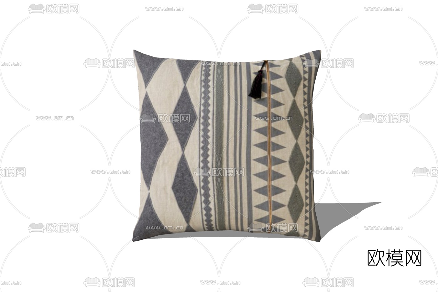 现代布艺几何抱枕免费su模型下载