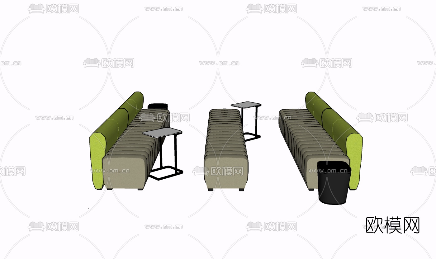 现代布艺休闲沙发免费su模型下载