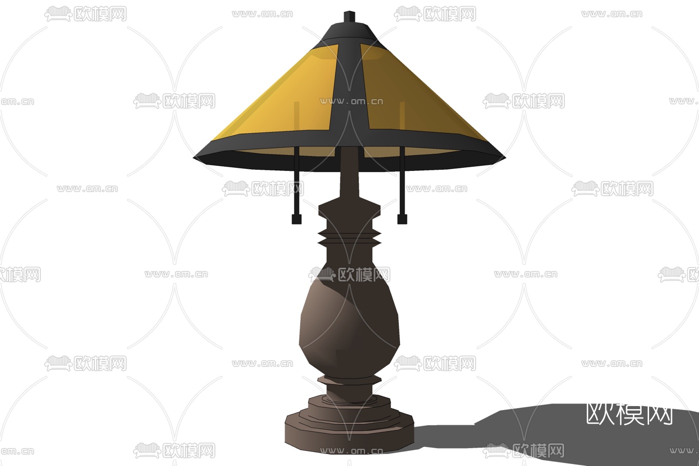 现代金属台灯免费su模型下载