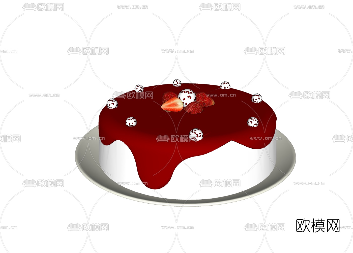 现代蛋糕免费su模型下载