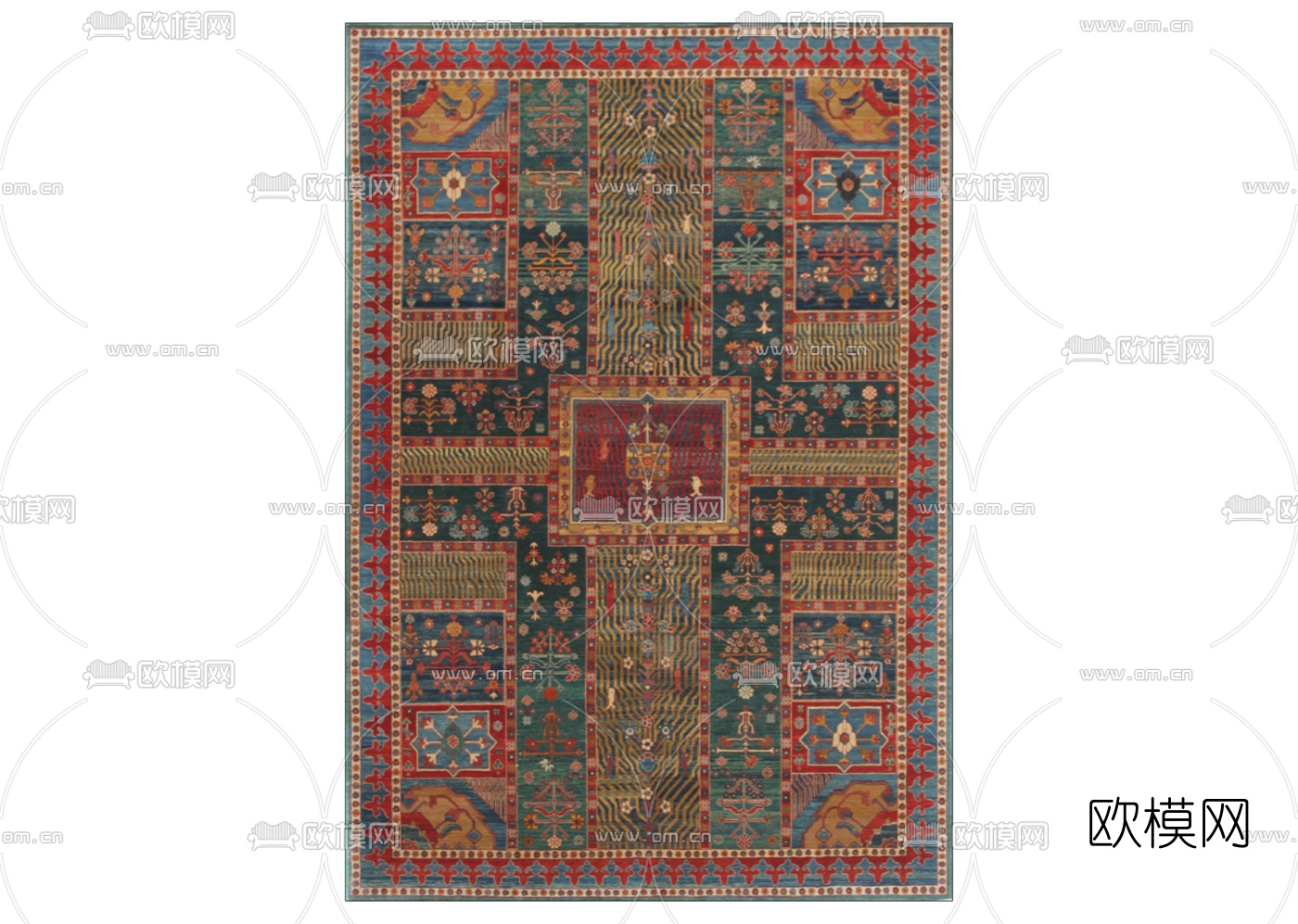 欧式布艺地毯免费su模型下载