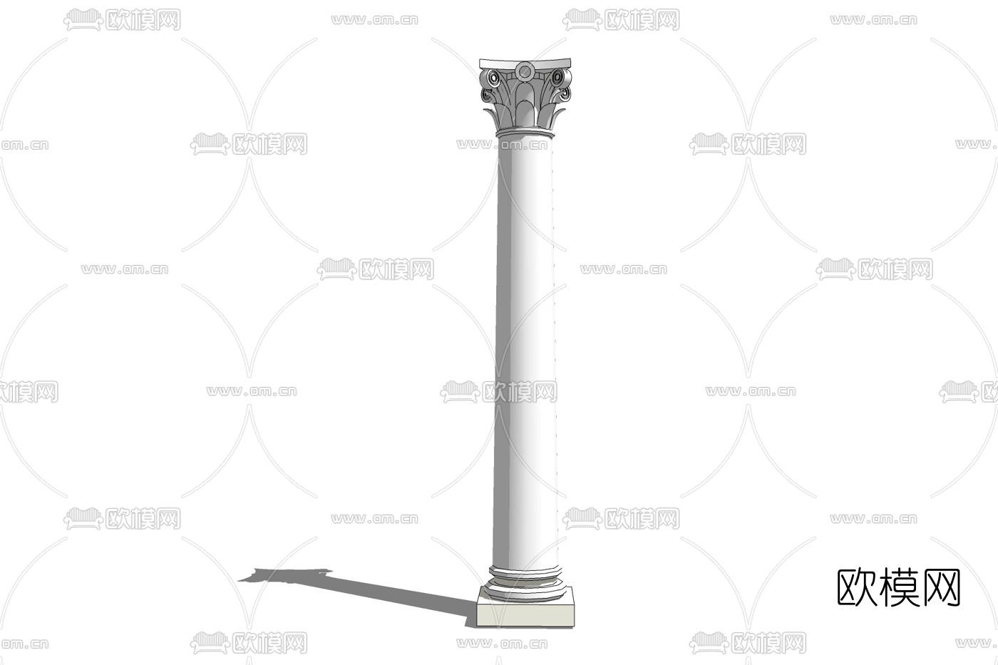 欧式雕花罗马柱免费su模型下载