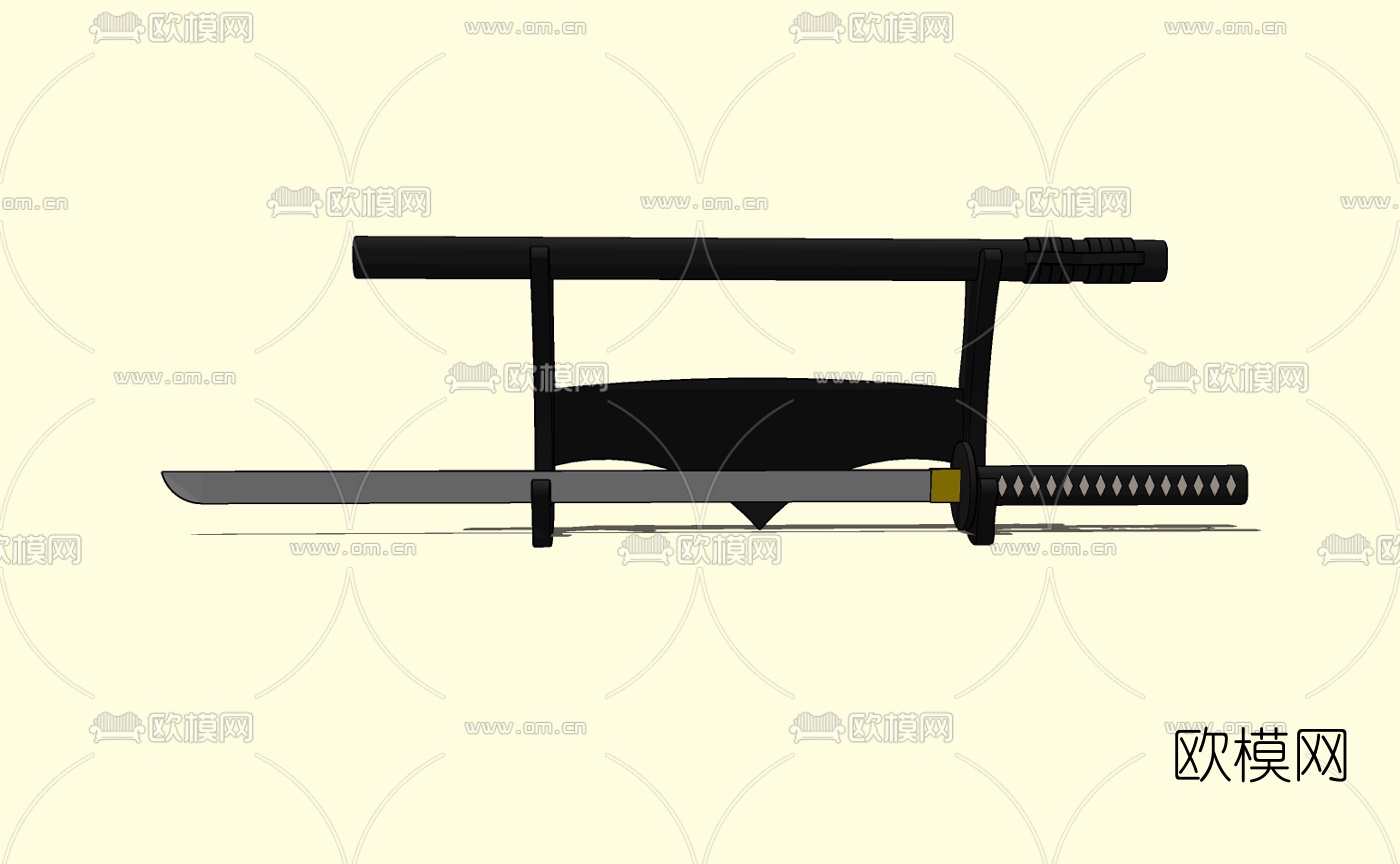中式金属唐刀免费su模型下载