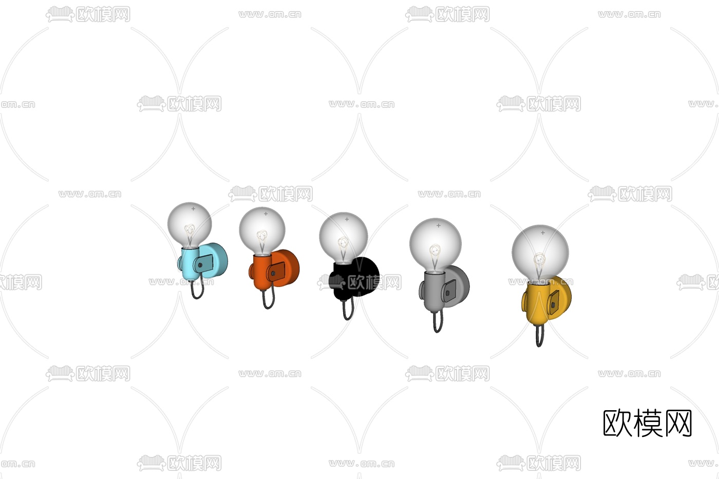 现代小灯泡壁灯免费su模型下载