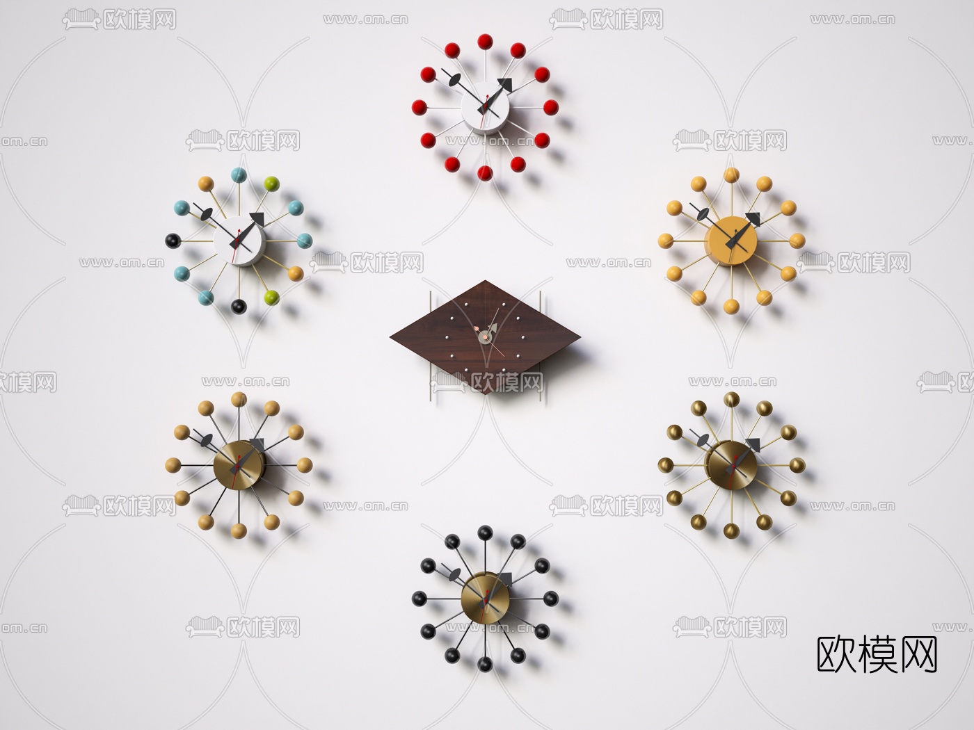 北欧挂件时钟3d模型下载