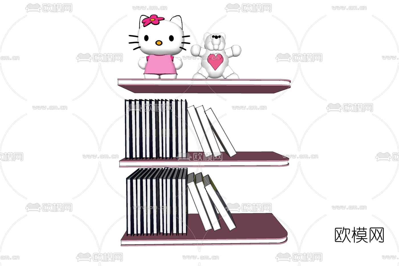 现代儿童书架免费su模型下载