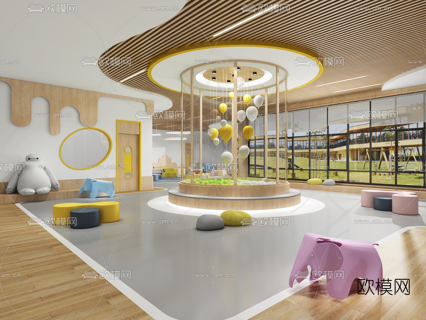 现代幼儿园教室3d模型