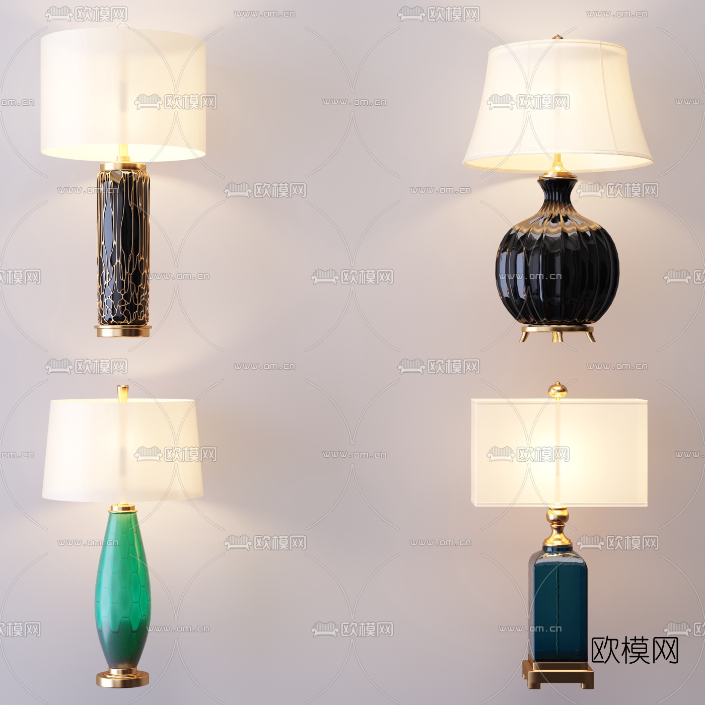 现代创意台灯3d模型下载