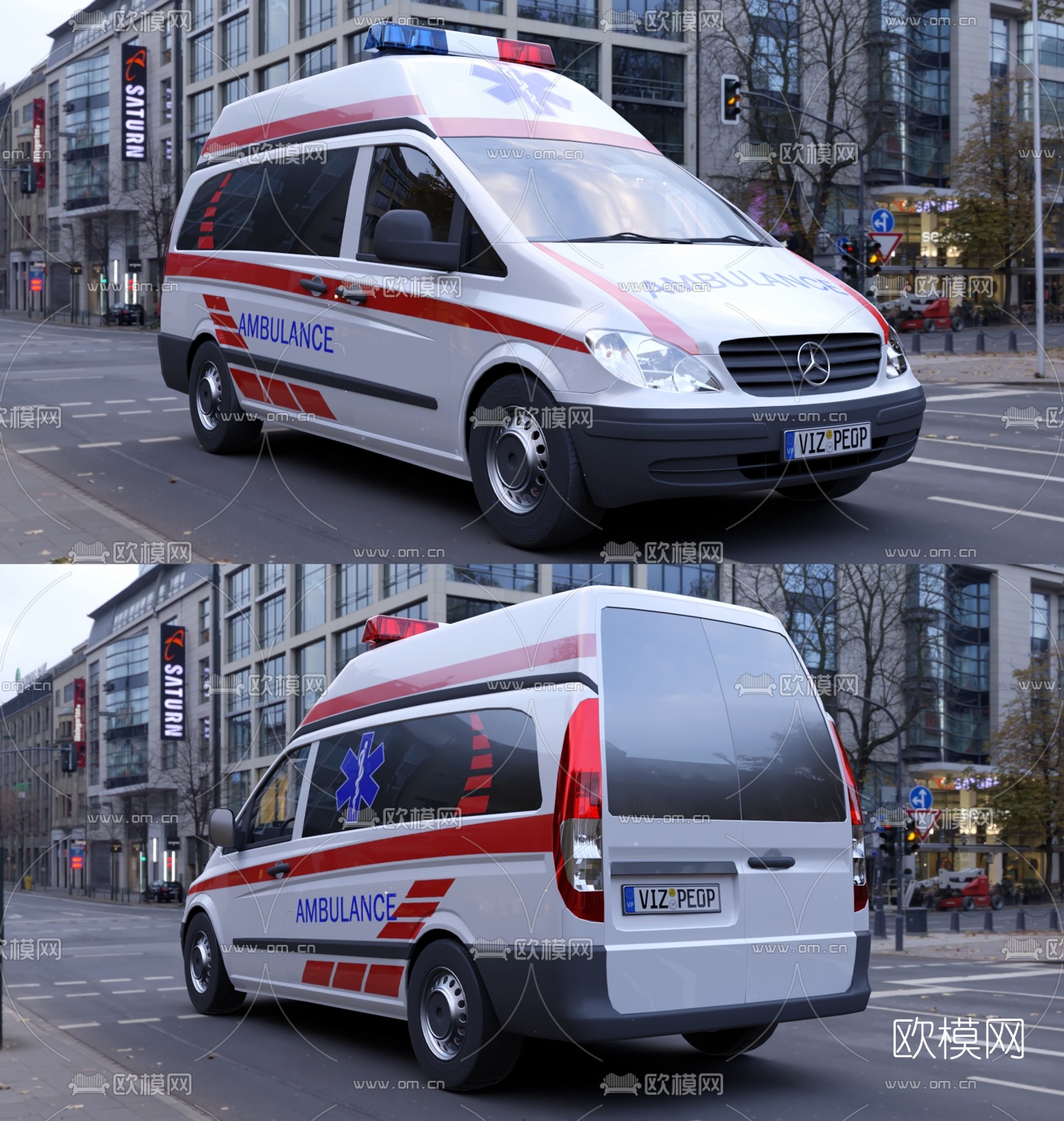 现代奔驰救护车3d模型下载