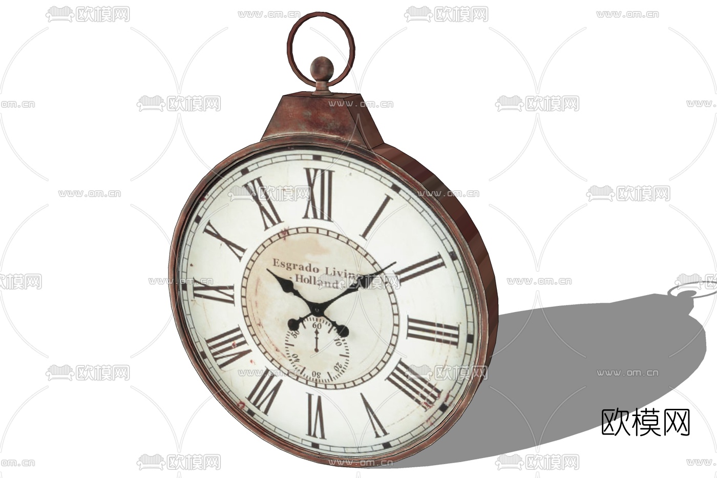 工业风金属挂钟免费su模型下载