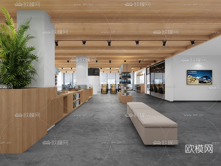 现代汽车4S店接待大厅3d模型下载(渲染图2)