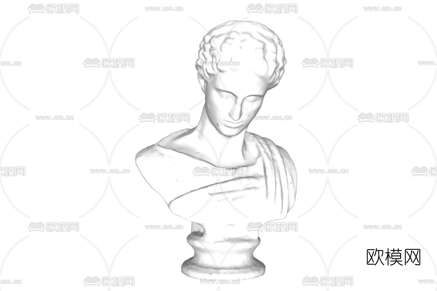欧式人物雕塑摆件免费su模型下载