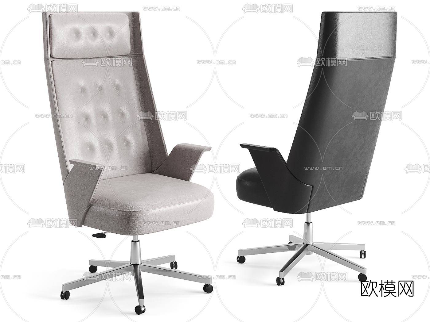 现代高背办公椅3d模型下载（渲染图2）