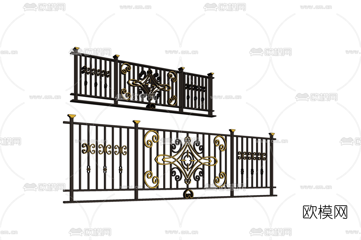 欧式金属围栏免费su模型下载