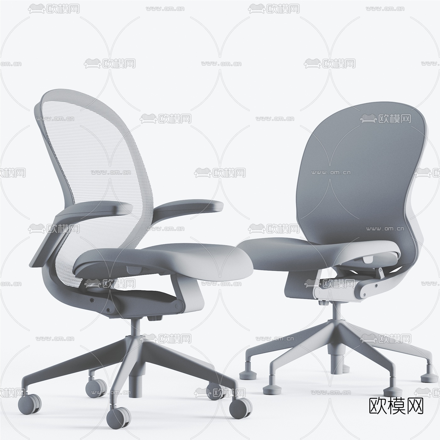 现代职员办公椅3d模型