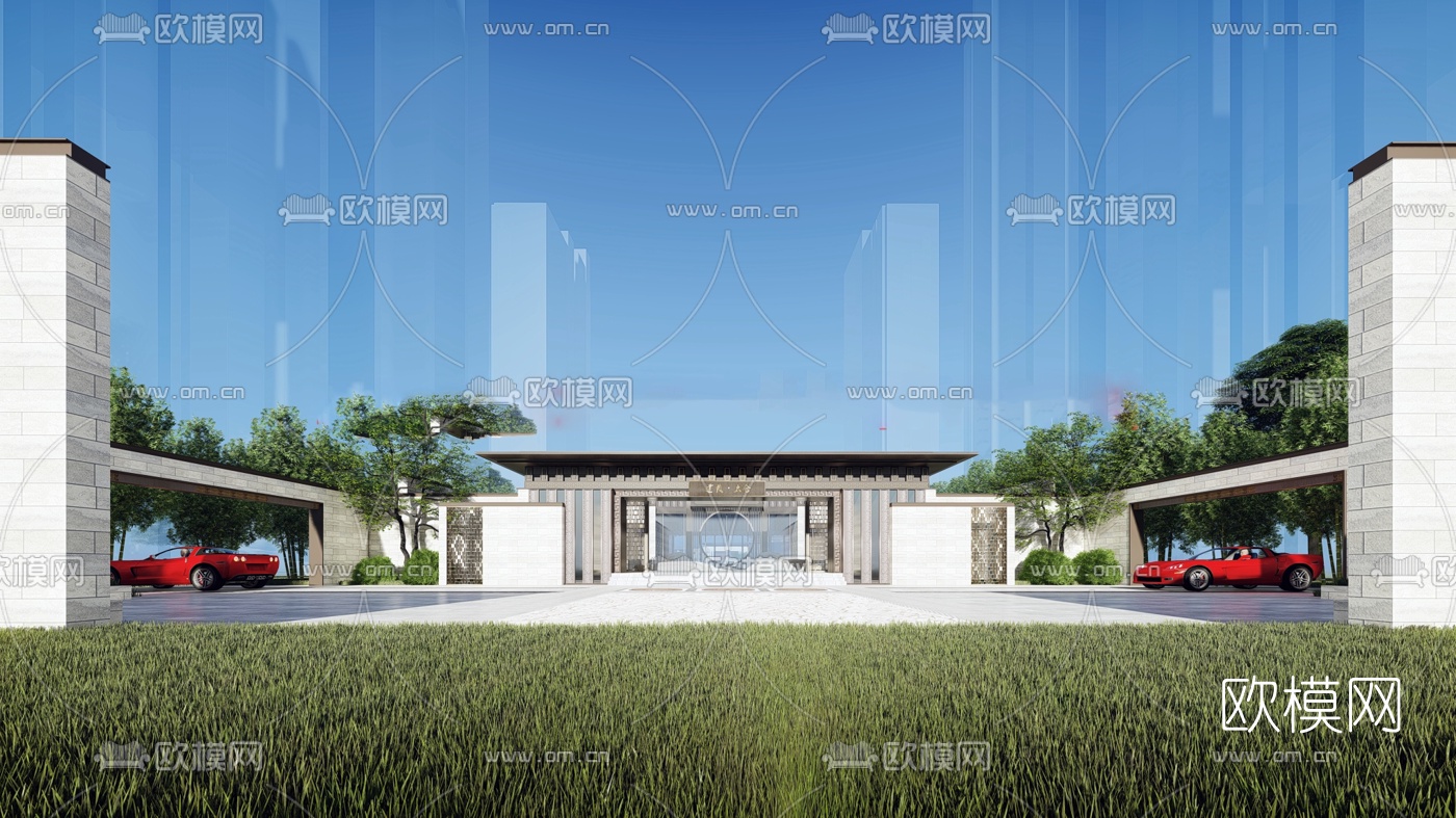 新中式商业会所su模型下载（渲染图6）