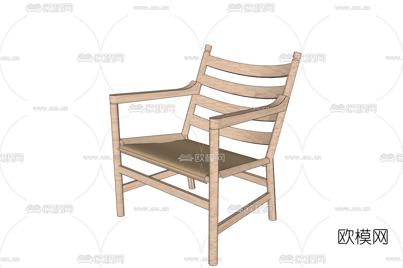 现代休闲椅免费su模型下载