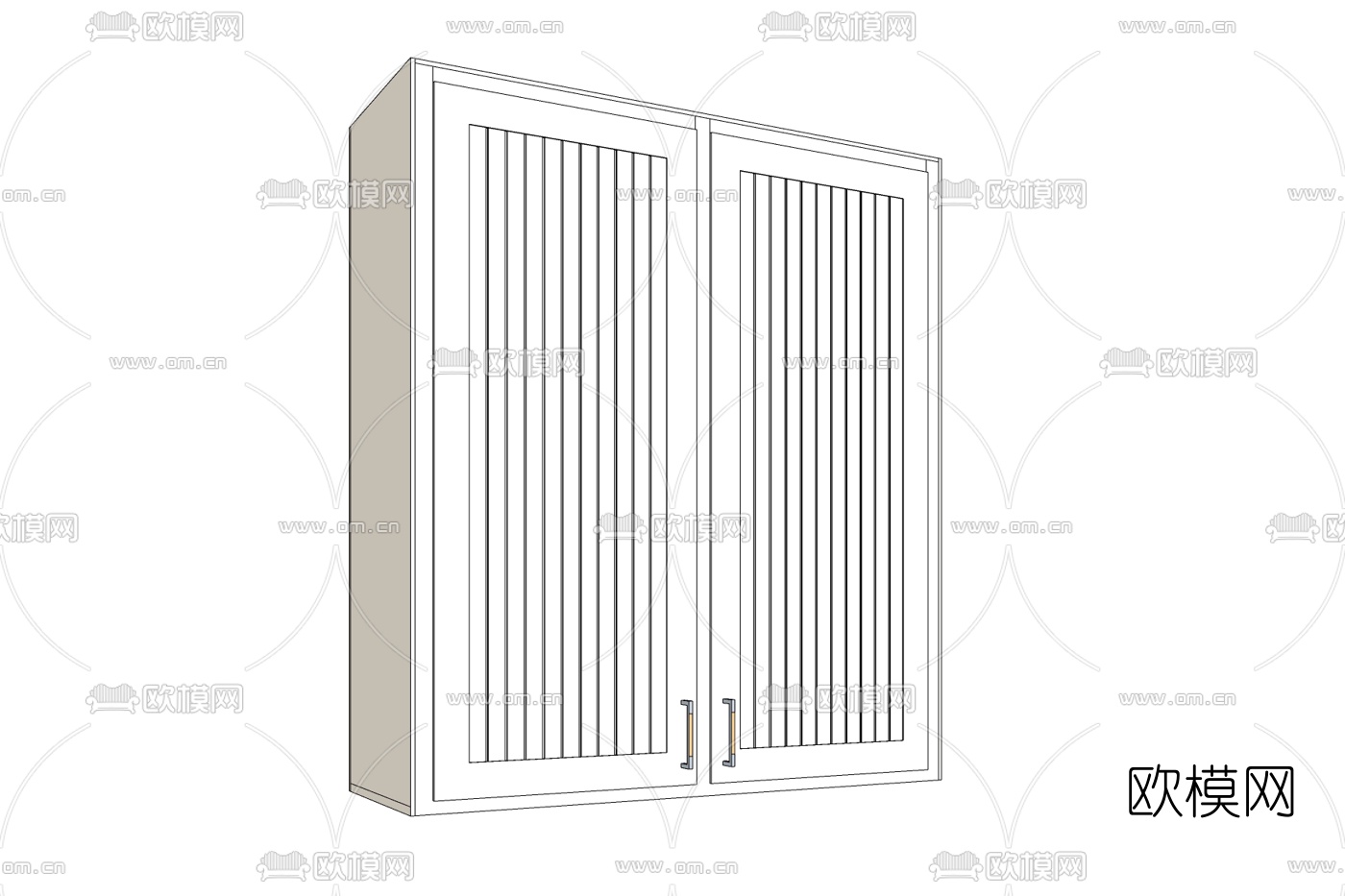 现代实木衣柜免费su模型下载