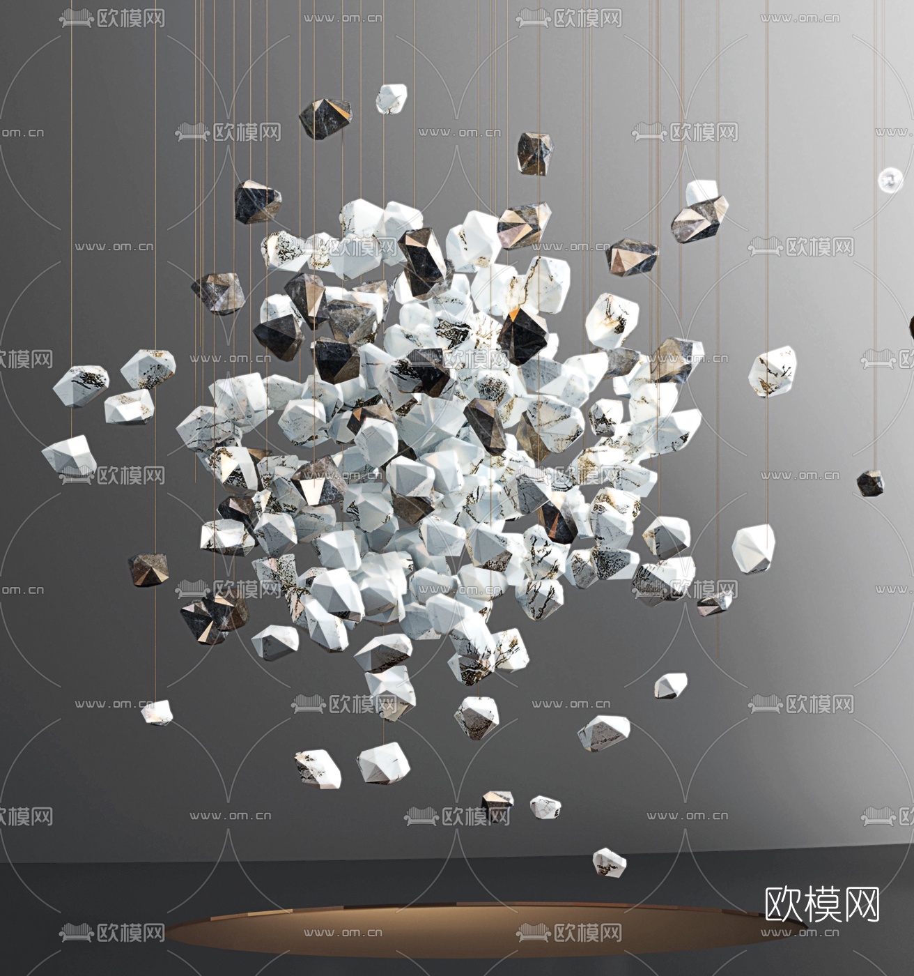 现代球形吊饰装饰吊灯3d模型