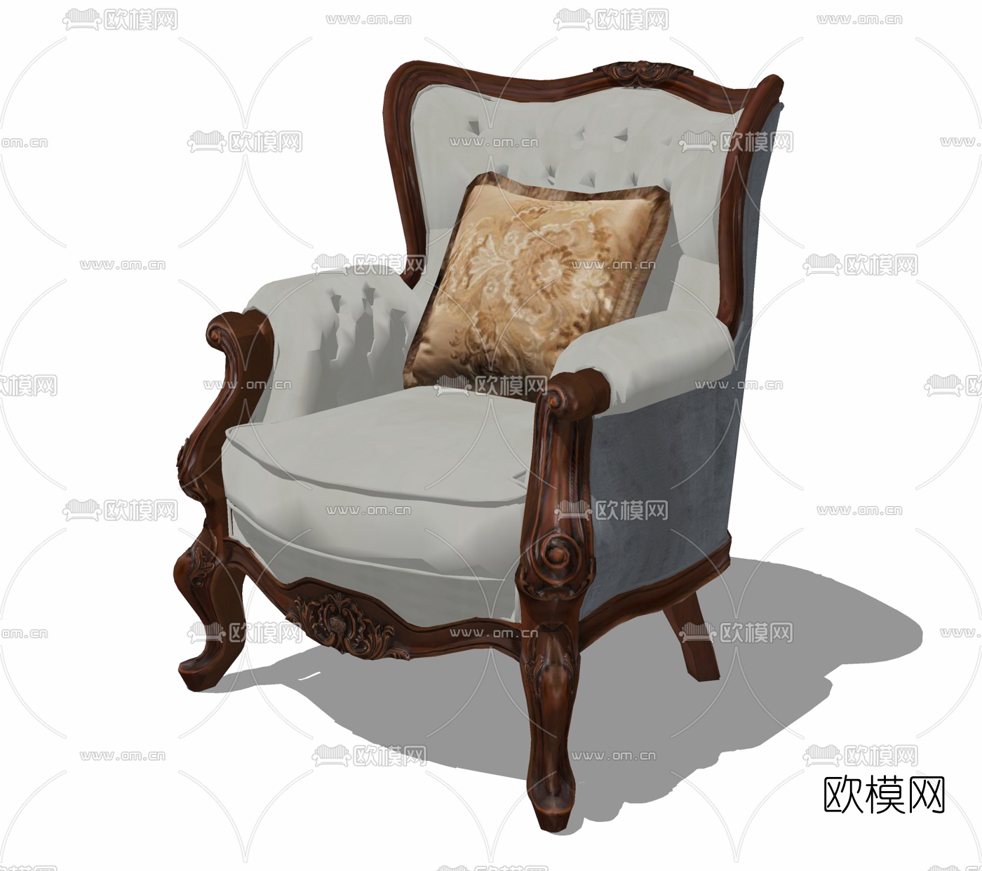 欧式单人沙发免费su模型下载