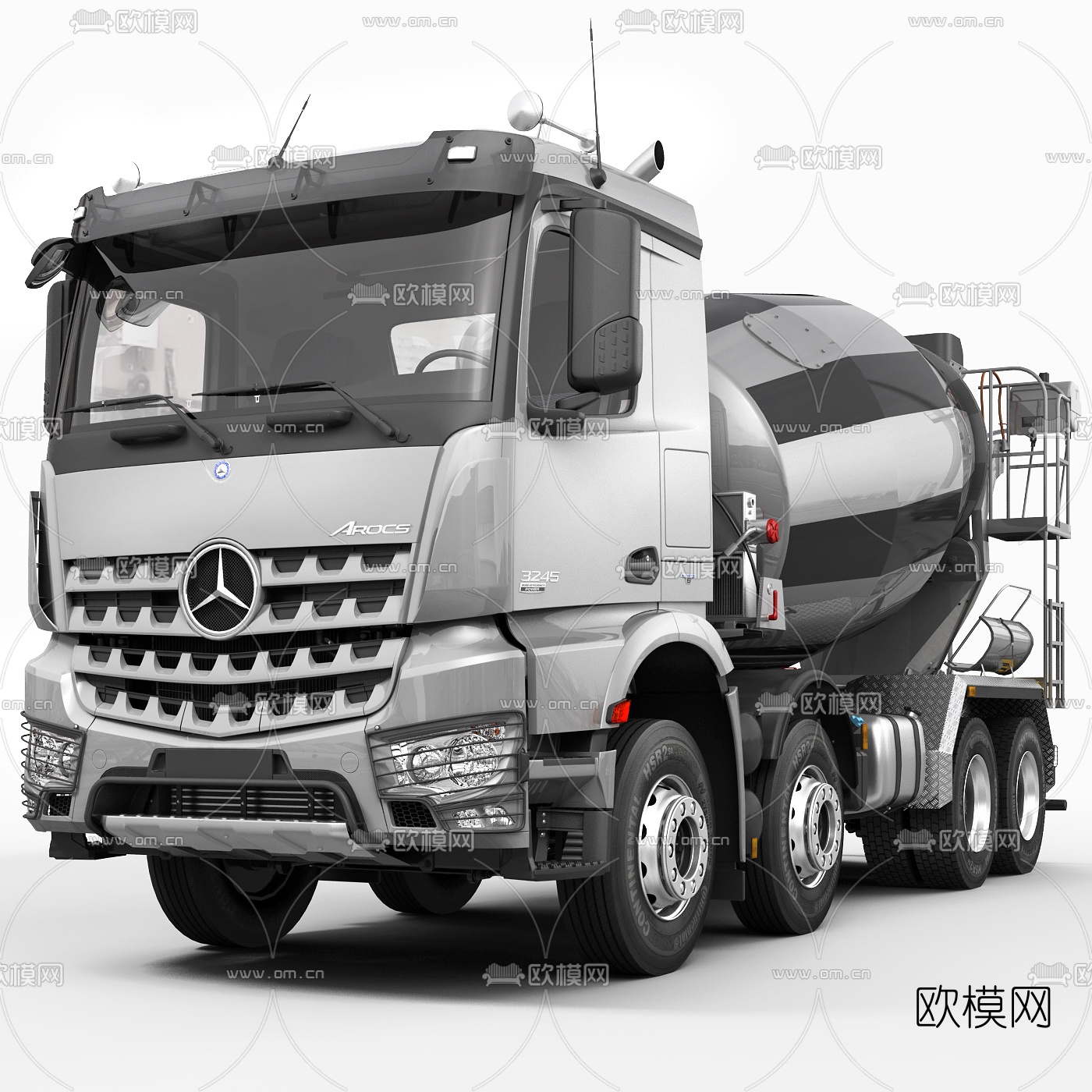 现代混凝土运输车3d模型