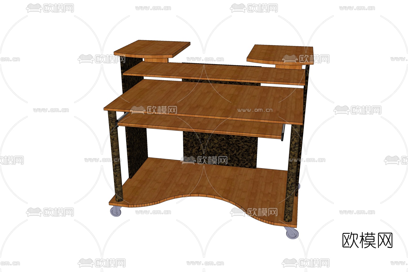 现代书桌免费su模型下载