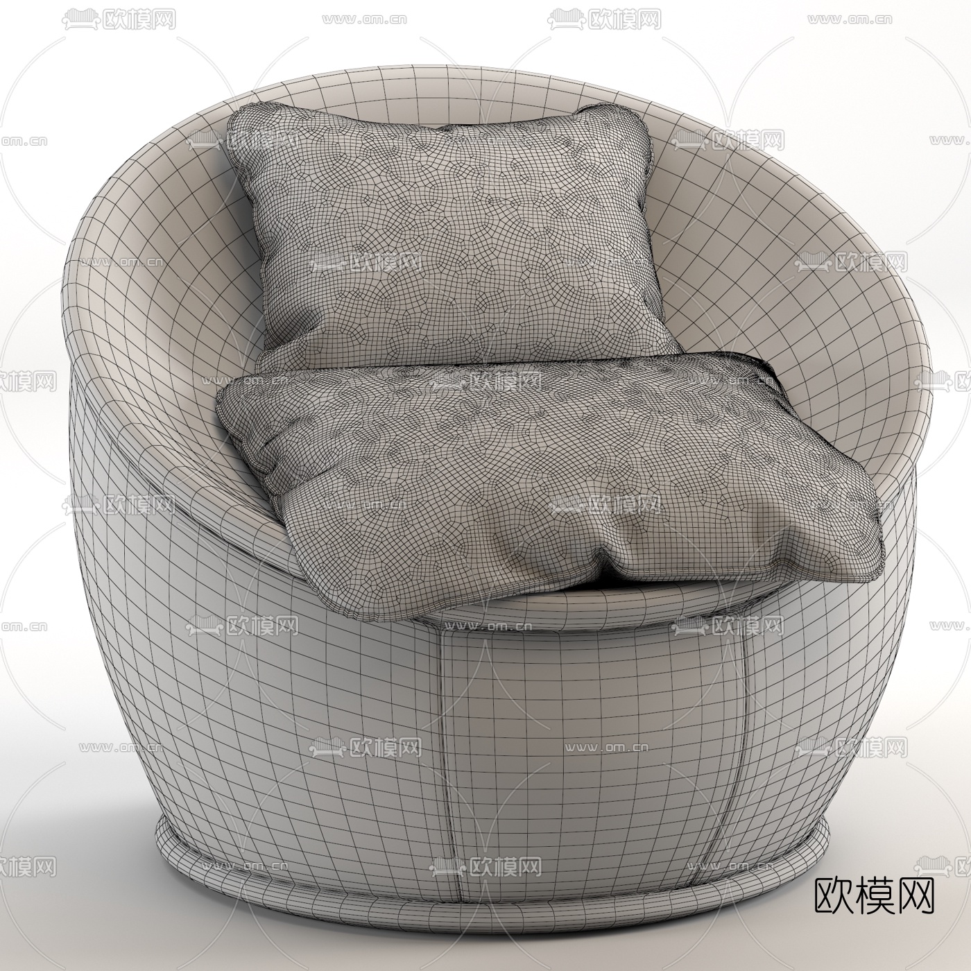 现代布艺休闲沙发免费3d模型下载（渲染图3）