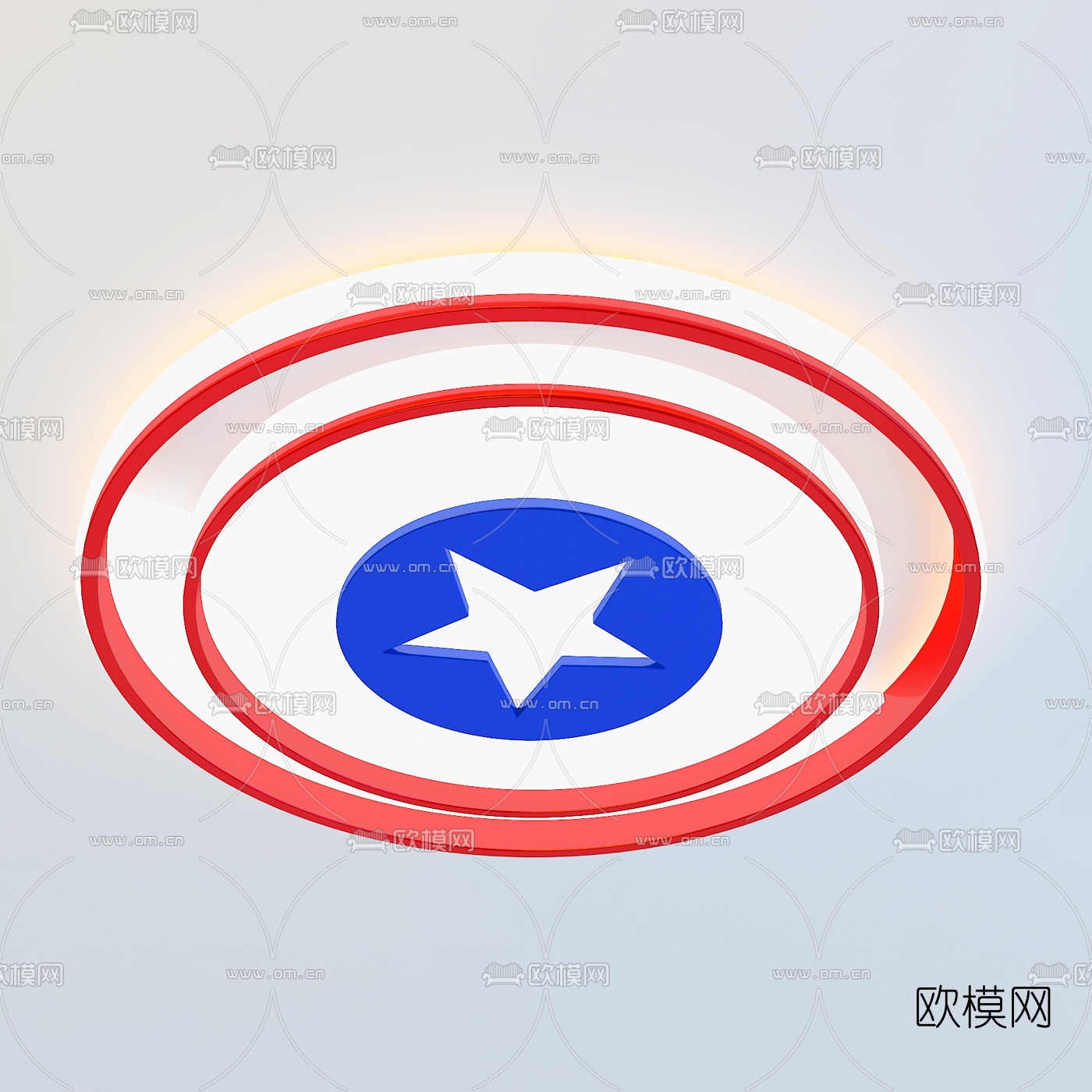 现代儿童卡通吸顶灯3d模型下载（渲染图5）