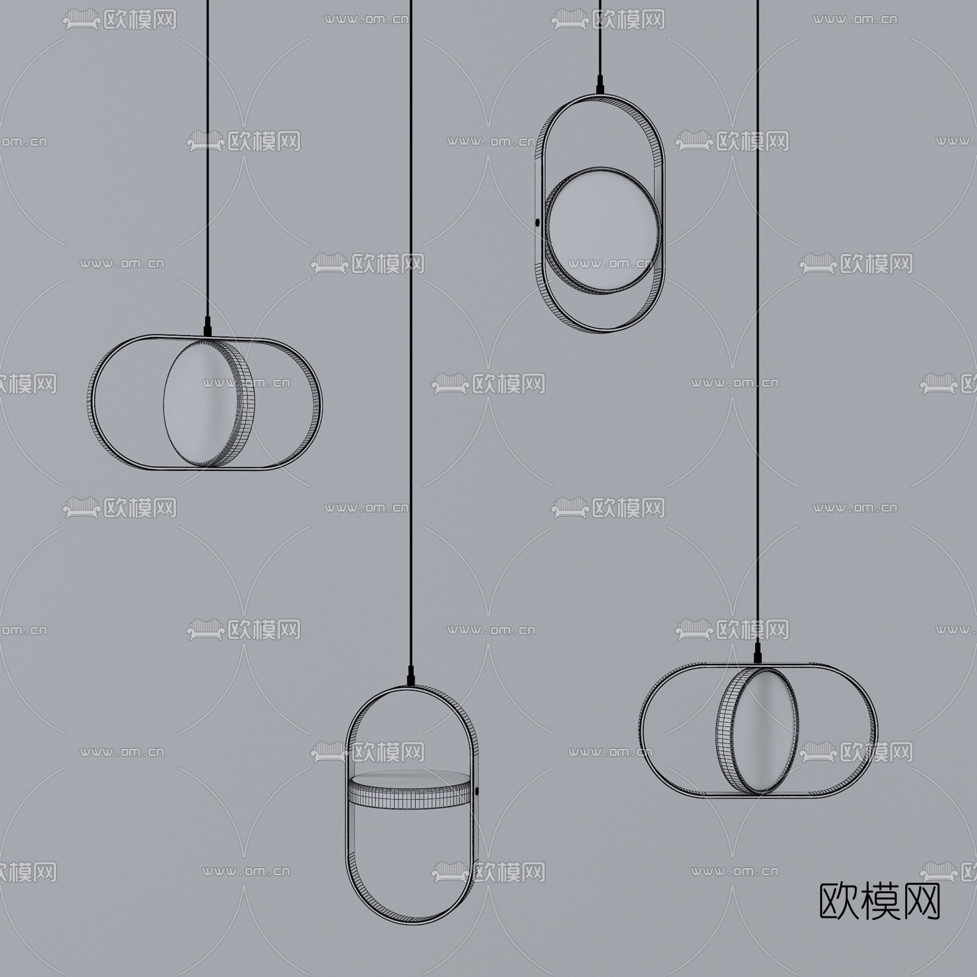 现代金属吊灯3d模型
