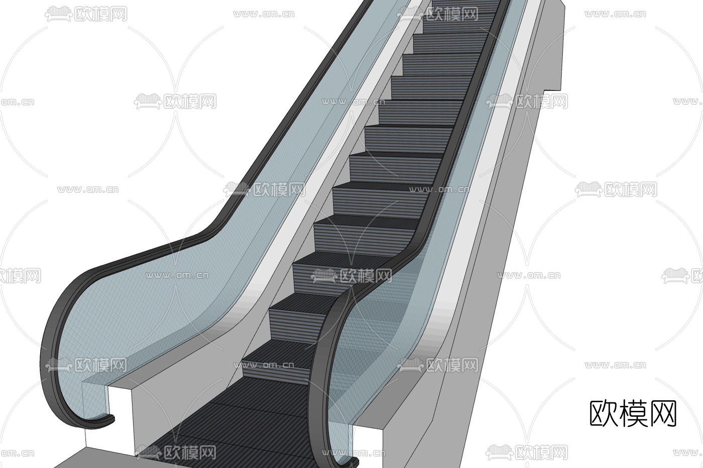 现代自动扶梯免费su模型