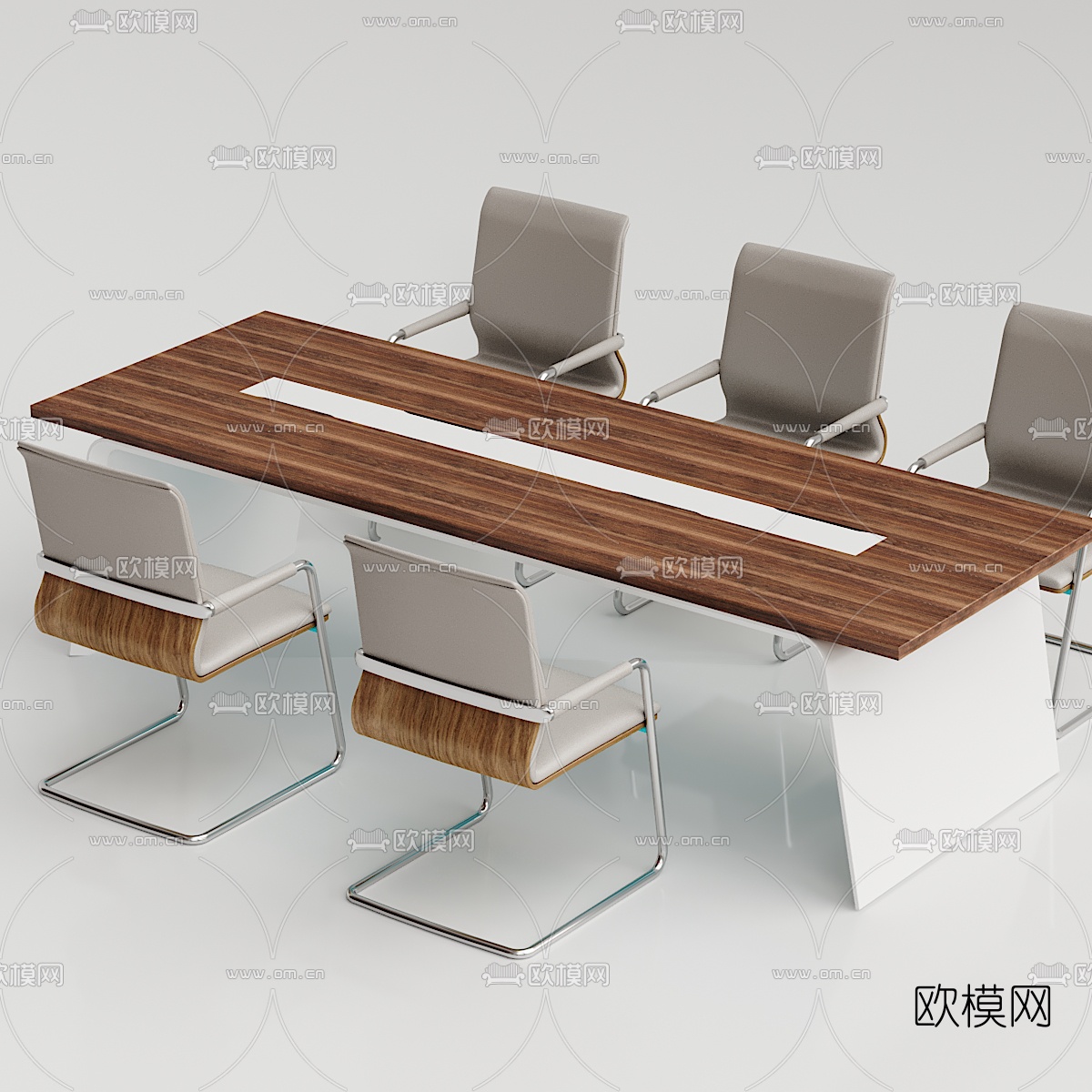 现代办公会议桌3d模型